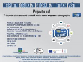 PRIJAVI SE   za besplatne obuke za sticanje zanatskih veština u okviru projekta     PROmena za Rome   