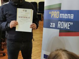 SVEČANA PODELA SERTIFIKATA NAKON ZAVRŠENE OBUKE U OKVIRU PROJEKTA PROmena ZA ROME