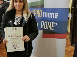 SVEČANA PODELA SERTIFIKATA NAKON ZAVRŠENE OBUKE U OKVIRU PROJEKTA PROmena ZA ROME