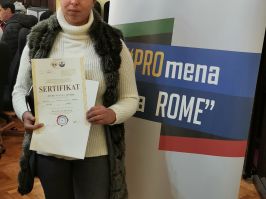 SVEČANA PODELA SERTIFIKATA NAKON ZAVRŠENE OBUKE U OKVIRU PROJEKTA PROmena ZA ROME